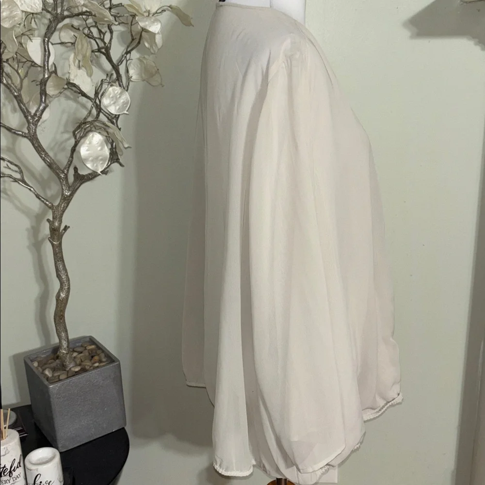 New Directions Light Beige Wrap Top